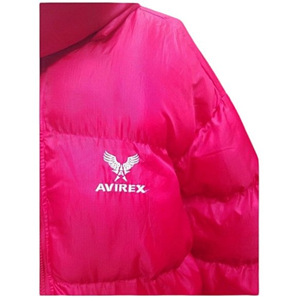 Avirex VTG Hooded Down Puffer Coat Red Men's sz XL - Picture 2 of 7